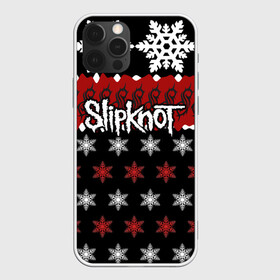 Чехол для iPhone 12 Pro с принтом Праздничный Slipknot в Кировске, силикон | область печати: задняя сторона чехла, без боковых панелей | Тематика изображения на принте: slipknot | альтернативный метал | андерс | грув метал | колсефни | кори | красный | метал | музыка | новогодний | новый год | ню метал | рождество | рок | слипкнот | снежинки | тейлор