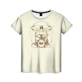 Женская футболка 3D с принтом Drums в Кировске, 100% полиэфир ( синтетическое хлопкоподобное полотно) | прямой крой, круглый вырез горловины, длина до линии бедер | Тематика изображения на принте: барабанщик | барабаны | драммер | ударные