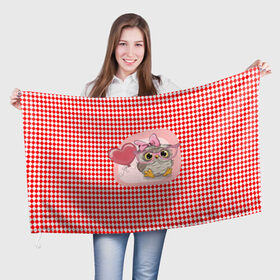 Флаг 3D с принтом Маленькая совушка в Кировске, 100% полиэстер | плотность ткани — 95 г/м2, размер — 67 х 109 см. Принт наносится с одной стороны | Тематика изображения на принте: 