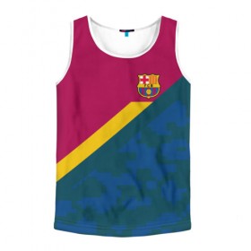 Мужская майка 3D с принтом FC Barcelona 2018 Sport camo в Кировске, 100% полиэстер | круглая горловина, приталенный силуэт, длина до линии бедра. Пройма и горловина окантованы тонкой бейкой | 