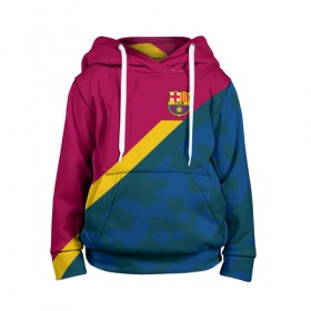 Детская толстовка 3D с принтом FC Barcelona 2018 Sport camo в Кировске, 100% полиэстер | двухслойный капюшон со шнурком для регулировки, мягкие манжеты на рукавах и по низу толстовки, спереди карман-кенгуру с мягким внутренним слоем | 