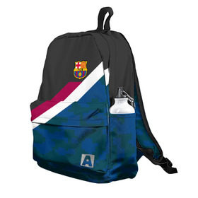 Рюкзак 3D с принтом FC Barcelona Sport camo II в Кировске, 100% полиэстер | лямки с регулируемой длиной, сверху петелька, чтобы рюкзак можно было повесить на вешалку. Основное отделение закрывается на молнию, как и внешний карман. Внутри два дополнительных кармана, один из которых закрывается на молнию. По бокам два дополнительных кармашка | fc | fc barcelona | fcb | fly emirates | ronaldo | абстракция | барселона | геометрия | зож | клуб | линии | месси | модные | мяч | реал мадрид | спорт | спортивные | тренды | футбол | футбольный клуб | эмблема