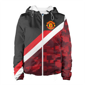 Женская куртка 3D с принтом Manchester United Sport Camo в Кировске, ткань верха — 100% полиэстер, подклад — флис | прямой крой, подол и капюшон оформлены резинкой с фиксаторами, два кармана без застежек по бокам, один большой потайной карман на груди. Карман на груди застегивается на липучку | emirates | fc | manchester united | абстракция | геометрия | зож | клуб | линии | манчестер юнайтед | модные | мяч | россии | спорт | спортивные | стиль | тренды | футбол | футбольный клуб | экстрим | эмблема