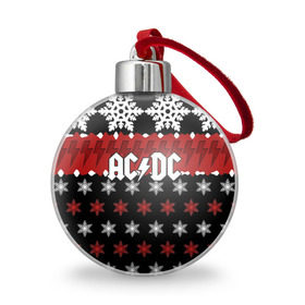 Ёлочный шар с принтом Праздничный AC/DC в Кировске, Пластик | Диаметр: 77 мм | Тематика изображения на принте: ac dc | acdc | for those about to ro | австралийская | ангус янг | блюз рок | головы | группа | знак | красный | крис слэйд | музыканты | надпись | новогодний | новый год | певцы | праздник | рождество | рок | рок н ролл