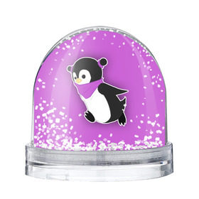 Водяной шар с принтом Penguin purple в Кировске, Пластик | Изображение внутри шара печатается на глянцевой фотобумаге с двух сторон | cartoon | penguin | purple | милый | мультик | мультфильм | пингвин | рисунок | фиолетовый