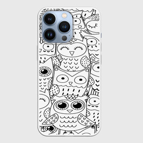 Чехол для iPhone 13 Pro с принтом Совушки pattern в Кировске,  |  | bird | owl | животные | ночные птицы | птицы | совы