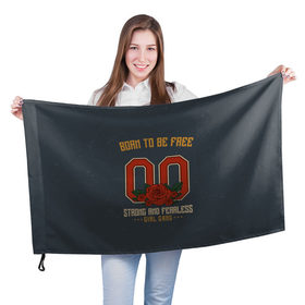Флаг 3D с принтом Born to be free 00 в Кировске, 100% полиэстер | плотность ткани — 95 г/м2, размер — 67 х 109 см. Принт наносится с одной стороны | 2000 | день рождения | подарок | праздник