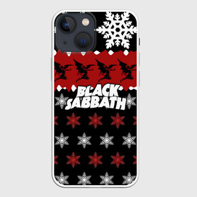 Чехол для iPhone 13 mini с принтом Праздничный Black Sabbath в Кировске,  |  | black sabbath | группа | новогодний | новый год | рождество | свитер | снежинки | хард рок | хеви метал