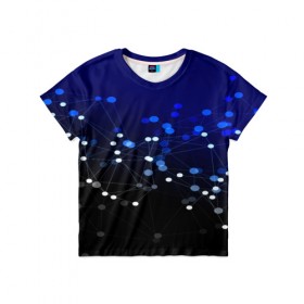 Детская футболка 3D с принтом Молекулярный в Кировске, 100% гипоаллергенный полиэфир | прямой крой, круглый вырез горловины, длина до линии бедер, чуть спущенное плечо, ткань немного тянется | abstraction | internet | абстракция | молекула | текстура | технологии | узоры | форма | фрактал | цвет