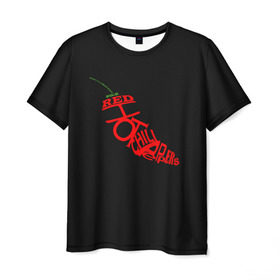 Мужская футболка 3D с принтом Red Hot Chili Peppers в Кировске, 100% полиэфир | прямой крой, круглый вырез горловины, длина до линии бедер | музыка | овощ | острый | пеперс | перчик | ред | рок | хот | чили