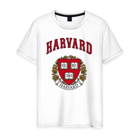 Мужская футболка хлопок с принтом Harvard university в Кировске, 100% хлопок | прямой крой, круглый вырез горловины, длина до линии бедер, слегка спущенное плечо. | вуз | гарвард | герб | лига плюща | массачусетс | престижный | сша | университет