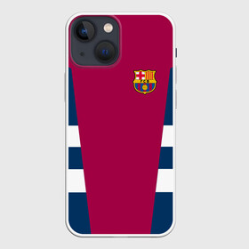 Чехол для iPhone 13 mini с принтом FC Barcelona 2018 Vintage в Кировске,  |  | Тематика изображения на принте: fc | fc barcelona | fcb | fly emirates | ronaldo | абстракция | барселона | геометрия | зож | клуб | линии | месси | модные | мяч | реал мадрид | спорт | спортивные | тренды | футбол | футбольный клуб | эмблема