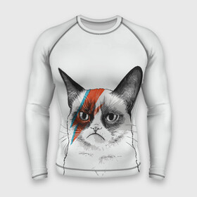 Мужской рашгард 3D с принтом Grumpy cat (David Bowie) в Кировске,  |  | бодиарт | грумпи | дэвид боуи | злой кот | интернет | котей | котик | кошка | мем | мемас | мемчик. | молния на лице | рисунок на лице | сердитый