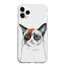 Чехол для iPhone 11 Pro матовый с принтом Grumpy cat (David Bowie) в Кировске, Силикон |  | бодиарт | грумпи | дэвид боуи | злой кот | интернет | котей | котик | кошка | мем | мемас | мемчик. | молния на лице | рисунок на лице | сердитый