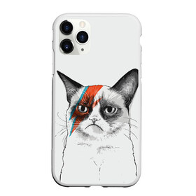 Чехол для iPhone 11 Pro Max матовый с принтом Grumpy cat (David Bowie) в Кировске, Силикон |  | бодиарт | грумпи | дэвид боуи | злой кот | интернет | котей | котик | кошка | мем | мемас | мемчик. | молния на лице | рисунок на лице | сердитый