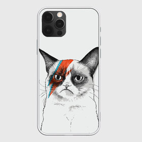 Чехол для iPhone 12 Pro Max с принтом Grumpy cat (David Bowie) в Кировске, Силикон |  | Тематика изображения на принте: бодиарт | грумпи | дэвид боуи | злой кот | интернет | котей | котик | кошка | мем | мемас | мемчик. | молния на лице | рисунок на лице | сердитый