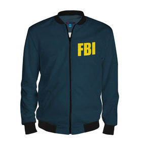 Мужской бомбер 3D с принтом FBI в Кировске, 100% полиэстер | застегивается на молнию, по бокам два кармана без застежек, по низу бомбера и на воротнике - эластичная резинка | Тематика изображения на принте: fbi jacket | special forces | спецслужбы | фбр | федеральное бюро расследований