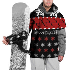 Накидка на куртку 3D с принтом Праздничный Evanescence в Кировске, 100% полиэстер |  | evanescence | альтернативный | готик | группа | джен маджура | знак | исчезновение | красный | метал | надпись | новогодний | новый год | ню | праздник | рождество | рок | снежинки | тим маккорд