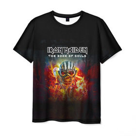Мужская футболка 3D с принтом Iron Maiden в Кировске, 100% полиэфир | прямой крой, круглый вырез горловины, длина до линии бедер | iron maiden | адриан смит | айрон мейден | группа | дэйв мюррей | железная дева | индеец | ирон майден | метал | мрачный | музыка | огонь | песни | рок | стив харрис | тяжелый | хеви | хевиметал