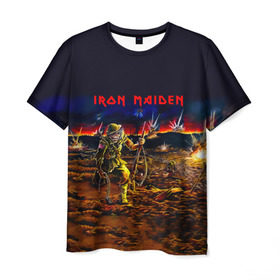 Мужская футболка 3D с принтом Боец Iron Maiden в Кировске, 100% полиэфир | прямой крой, круглый вырез горловины, длина до линии бедер | iron maiden | адриан смит | айрон мейден | война | группа | дэйв мюррей | железная дева | ирон майден | метал | мрачный | музыка | песни | рок | солдат | стив харрис | тяжелый | хеви | хевиметал