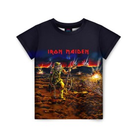 Детская футболка 3D с принтом Боец Iron Maiden в Кировске, 100% гипоаллергенный полиэфир | прямой крой, круглый вырез горловины, длина до линии бедер, чуть спущенное плечо, ткань немного тянется | iron maiden | адриан смит | айрон мейден | война | группа | дэйв мюррей | железная дева | ирон майден | метал | мрачный | музыка | песни | рок | солдат | стив харрис | тяжелый | хеви | хевиметал