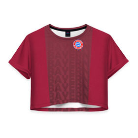 Женская футболка 3D укороченная с принтом FC Bayern 2018 Original #12 в Кировске, 100% полиэстер | круглая горловина, длина футболки до линии талии, рукава с отворотами | bayern | fly fc | бавария | спорт | футбольный клуб