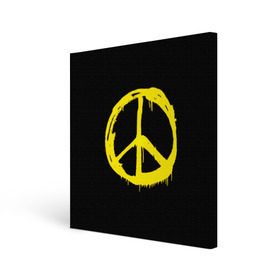 Холст квадратный с принтом Peace в Кировске, 100% ПВХ |  | peace | vppdgryphon | арт | краска | мирный | миролюбивый | пацифик | прикольные | хиппи | цветные