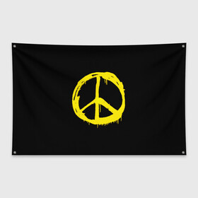 Флаг-баннер с принтом Peace в Кировске, 100% полиэстер | размер 67 х 109 см, плотность ткани — 95 г/м2; по краям флага есть четыре люверса для крепления | peace | vppdgryphon | арт | краска | мирный | миролюбивый | пацифик | прикольные | хиппи | цветные
