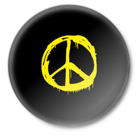 Значок с принтом Peace в Кировске,  металл | круглая форма, металлическая застежка в виде булавки | peace | vppdgryphon | арт | краска | мирный | миролюбивый | пацифик | прикольные | хиппи | цветные