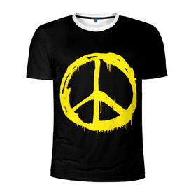 Мужская футболка 3D спортивная с принтом Peace в Кировске, 100% полиэстер с улучшенными характеристиками | приталенный силуэт, круглая горловина, широкие плечи, сужается к линии бедра | peace | vppdgryphon | арт | краска | мирный | миролюбивый | пацифик | прикольные | хиппи | цветные