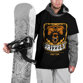 Накидка на куртку 3D с принтом GTIZZLY(sport team) в Кировске, 100% полиэстер |  | Тематика изображения на принте: bear | grizzly | гризли | медведь | ярость