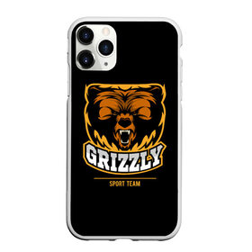 Чехол для iPhone 11 Pro Max матовый с принтом GTIZZLY(sport team) в Кировске, Силикон |  | bear | grizzly | гризли | медведь | ярость