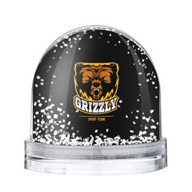 Водяной шар с принтом GTIZZLY(sport team) в Кировске, Пластик | Изображение внутри шара печатается на глянцевой фотобумаге с двух сторон | bear | grizzly | гризли | медведь | ярость