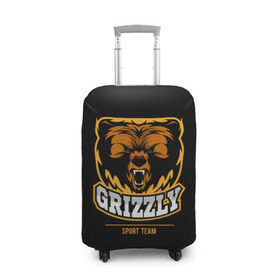Чехол для чемодана 3D с принтом GTIZZLY(sport team) в Кировске, 86% полиэфир, 14% спандекс | двустороннее нанесение принта, прорези для ручек и колес | bear | grizzly | гризли | медведь | ярость