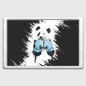 Магнит 45*70 с принтом Панда боксер в Кировске, Пластик | Размер: 78*52 мм; Размер печати: 70*45 | Тематика изображения на принте: бокс | боксер | панда | панда боксер | спорт