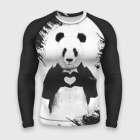 Мужской рашгард 3D с принтом Panda love в Кировске,  |  | 14 февраля | love | panda | panda love | день святого валентина | любовь | панда