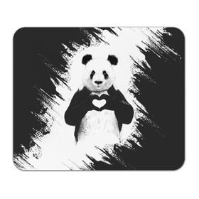 Коврик прямоугольный с принтом Panda love в Кировске, натуральный каучук | размер 230 х 185 мм; запечатка лицевой стороны | 14 февраля | love | panda | panda love | день святого валентина | любовь | панда