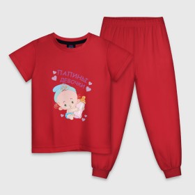 Детская пижама хлопок с принтом Папины девочки в Кировске, 100% хлопок |  брюки и футболка прямого кроя, без карманов, на брюках мягкая резинка на поясе и по низу штанин
 | Тематика изображения на принте: беременность | будущая мама | дитя | дочка | мама | ребенок