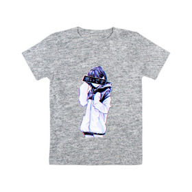 Детская футболка хлопок с принтом Sad Japanese Aesthetic в Кировске, 100% хлопок | круглый вырез горловины, полуприлегающий силуэт, длина до линии бедер | 