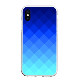 Чехол для iPhone XS Max матовый с принтом Blue geometria в Кировске, Силикон | Область печати: задняя сторона чехла, без боковых панелей | Тематика изображения на принте: blue | geometria | абстракция | бирюза | бирюзовый | геометрия | куб | синий