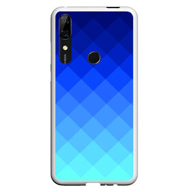 Чехол для Honor P Smart Z с принтом Blue geometria в Кировске, Силикон | Область печати: задняя сторона чехла, без боковых панелей | Тематика изображения на принте: blue | geometria | абстракция | бирюза | бирюзовый | геометрия | куб | синий