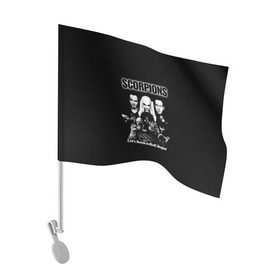 Флаг для автомобиля с принтом Группа Scorpions в Кировске, 100% полиэстер | Размер: 30*21 см | scorpions | группа | скорпионс | хард | хардрок