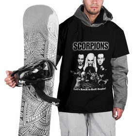 Накидка на куртку 3D с принтом Группа Scorpions в Кировске, 100% полиэстер |  | scorpions | группа | скорпионс | хард | хардрок