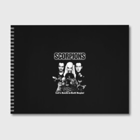 Альбом для рисования с принтом Группа Scorpions в Кировске, 100% бумага
 | матовая бумага, плотность 200 мг. | Тематика изображения на принте: scorpions | группа | скорпионс | хард | хардрок