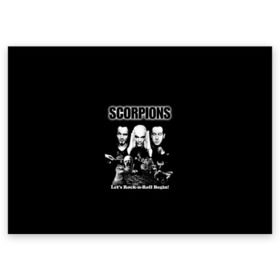 Поздравительная открытка с принтом Группа Scorpions в Кировске, 100% бумага | плотность бумаги 280 г/м2, матовая, на обратной стороне линовка и место для марки
 | scorpions | группа | скорпионс | хард | хардрок