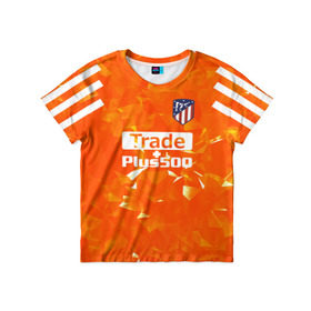 Детская футболка 3D с принтом Atletico Madrid Original #5 в Кировске, 100% гипоаллергенный полиэфир | прямой крой, круглый вырез горловины, длина до линии бедер, чуть спущенное плечо, ткань немного тянется | атлетико мадрид | полосы | эмблема