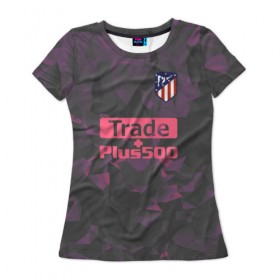 Женская футболка 3D с принтом Atletico Madrid Original #8 в Кировске, 100% полиэфир ( синтетическое хлопкоподобное полотно) | прямой крой, круглый вырез горловины, длина до линии бедер | атлетико мадрид | полигоны | эмблема