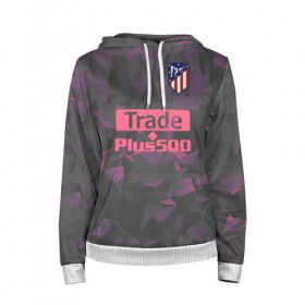 Женская толстовка 3D с принтом Atletico Madrid Original #8 в Кировске, 100% полиэстер  | двухслойный капюшон со шнурком для регулировки, мягкие манжеты на рукавах и по низу толстовки, спереди карман-кенгуру с мягким внутренним слоем. | Тематика изображения на принте: атлетико мадрид | полигоны | эмблема