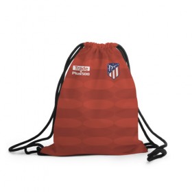 Рюкзак-мешок 3D с принтом Atletico Madrid Original #10 в Кировске, 100% полиэстер | плотность ткани — 200 г/м2, размер — 35 х 45 см; лямки — толстые шнурки, застежка на шнуровке, без карманов и подкладки | Тематика изображения на принте: атлетико мадрид | эмблема