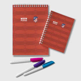 Блокнот с принтом Atletico Madrid Original #10 в Кировске, 100% бумага | 48 листов, плотность листов — 60 г/м2, плотность картонной обложки — 250 г/м2. Листы скреплены удобной пружинной спиралью. Цвет линий — светло-серый
 | атлетико мадрид | эмблема